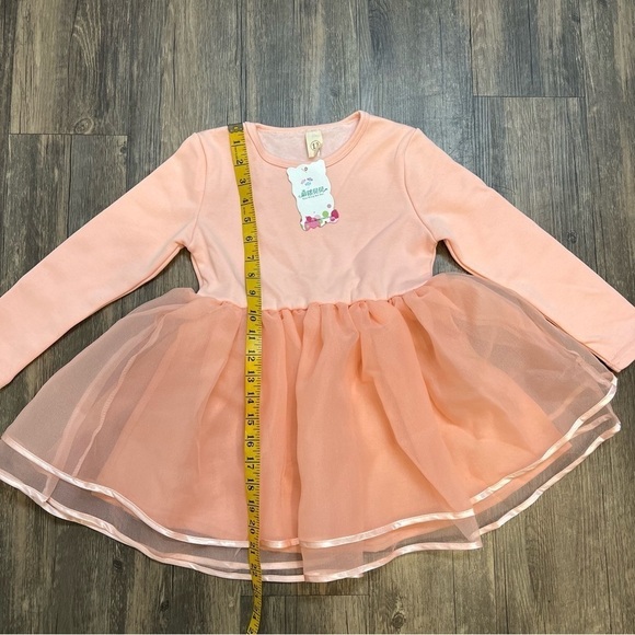 NWT Girls Pink Long Sleeves Tulle Tutu Dress Size 3 - Picture 6 of 6